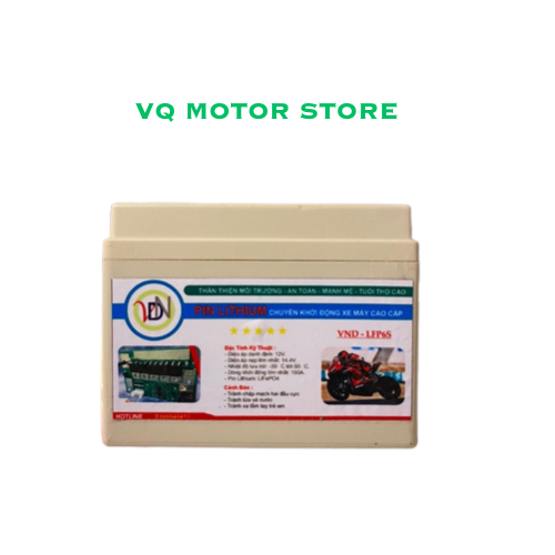 Acquy Pin Lithium VND-LFP6S chuyên khởi động xe máy
