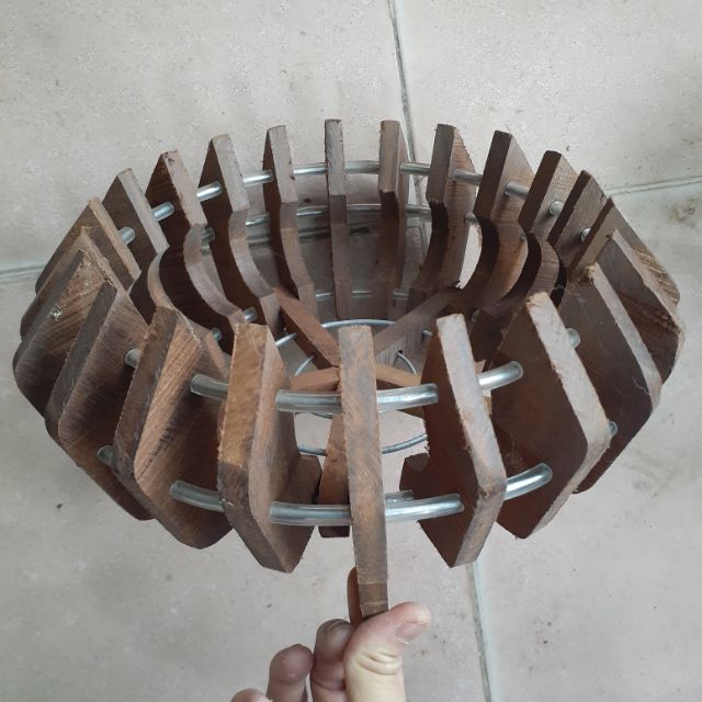 Mẫu chậu đĩa trồng lan gỗ căm se đk 20cm