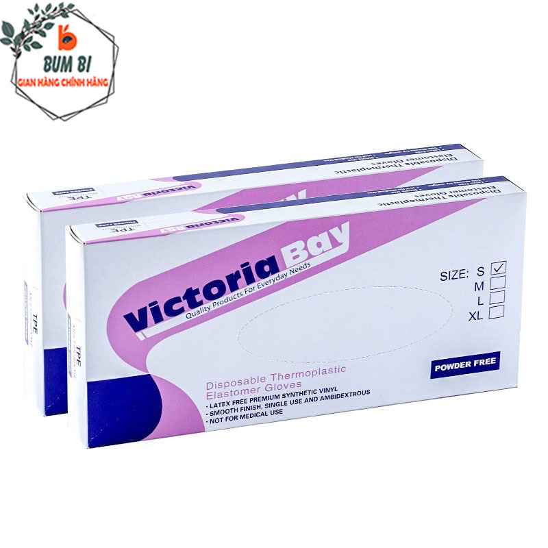 Găng tay siêu dai nilon Victoria Bay chất liệu TPE, Găng tay dùng 1 lần kháng khuẩn chống mồ hôi - BUMSTORE
