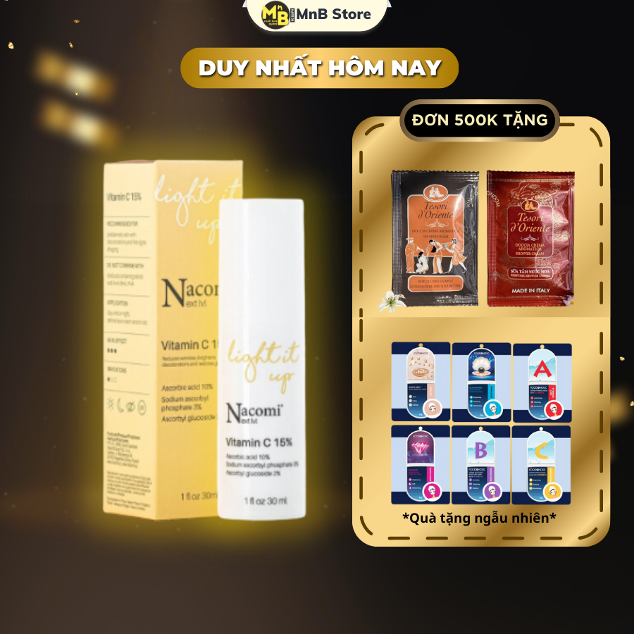 Serum mờ thâm chống oxy hóa nacomi - vitamin c 15% 30ml