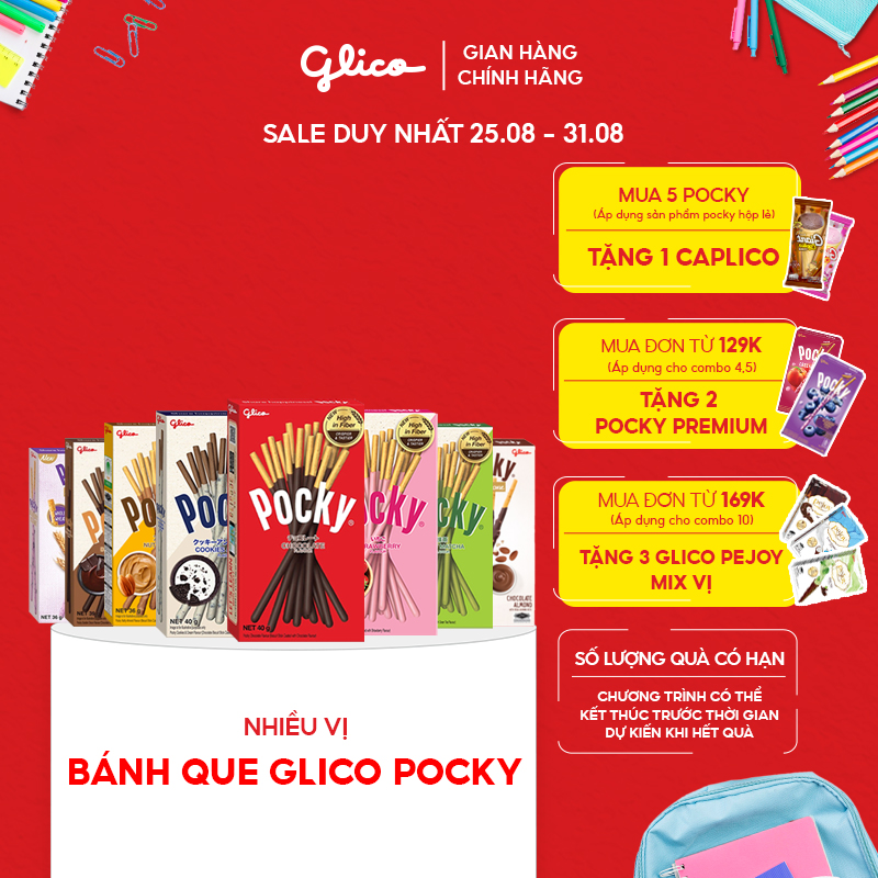 Hộp lẻ - nhiều vị bánh que phủ kem glico pocky