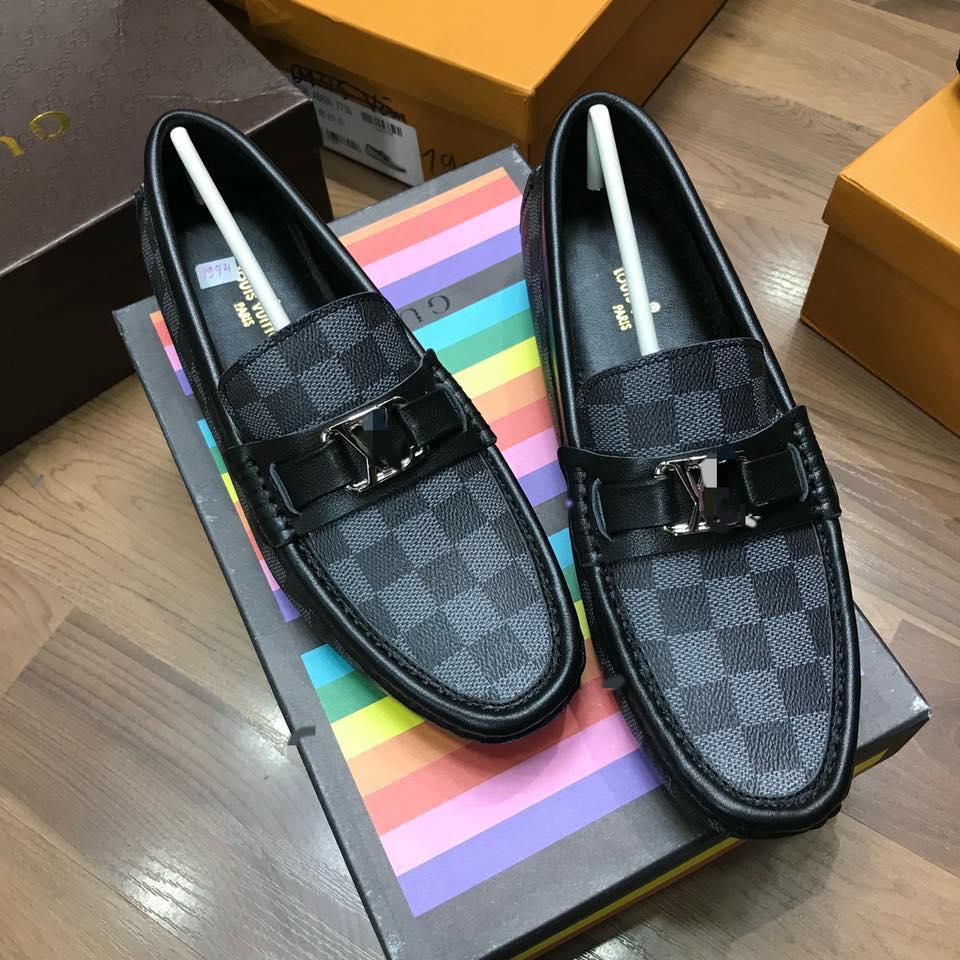 Giầy lười da LLVV xanh xám nam