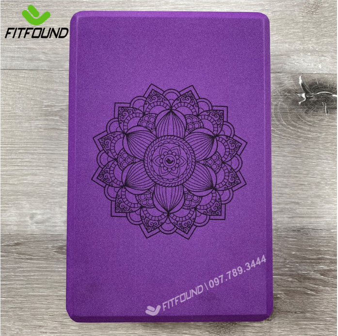 Gạch tập yoga xốp Eva nặng 200g in hoa mandala - Yoga blocks FITFOUND