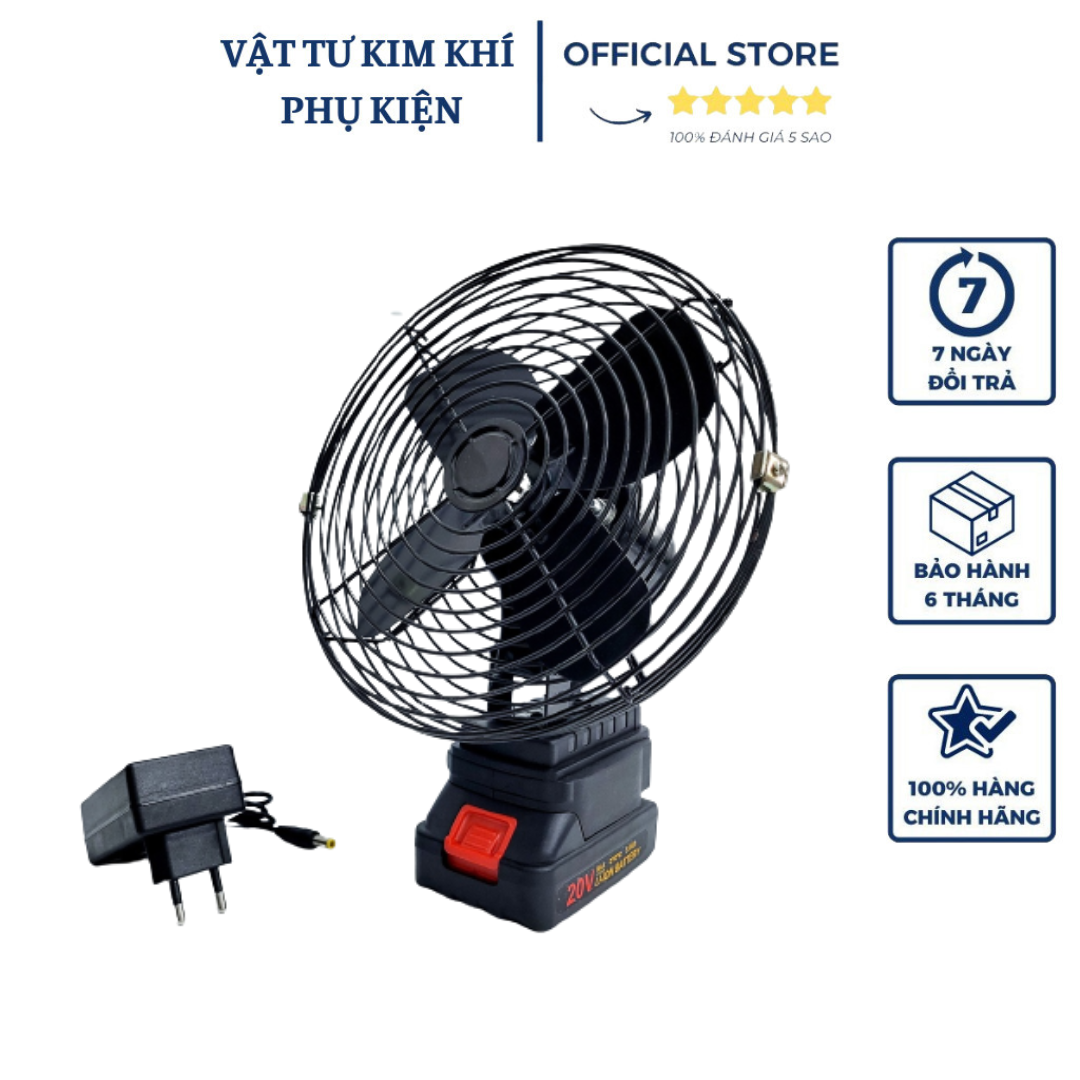 Quạt tích điện chân pin phổ thông,quạt pin makita 8inch sử dụng pin 14.4 - 21v 10 seo