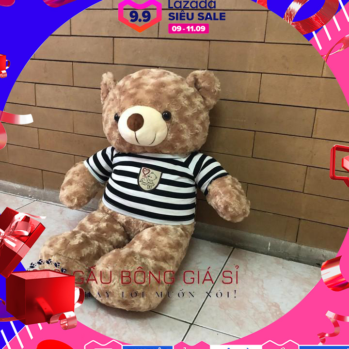 Gấu bông Teddy khổ vải 80cm màu Sữa