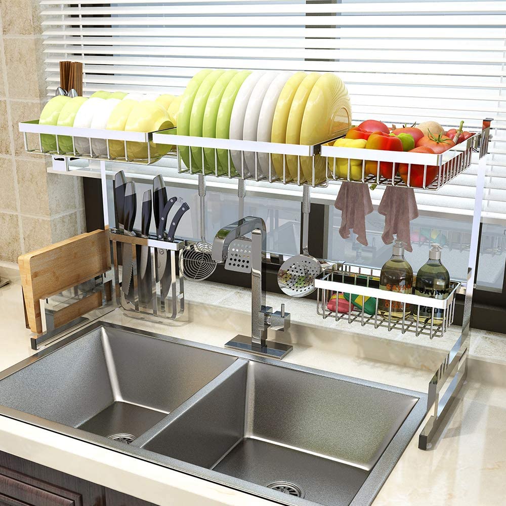 Kệ chén đa năng inox 304, kệ 120cm phù hợp với bồn rửa dài 120cm