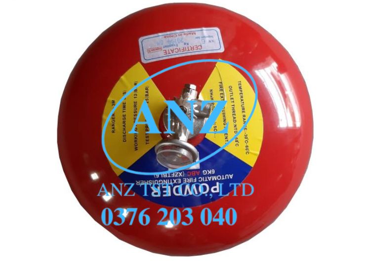Bình cầu chữa cháy tự động ABC 6kg Vnsafe- bảo hành 1 năm