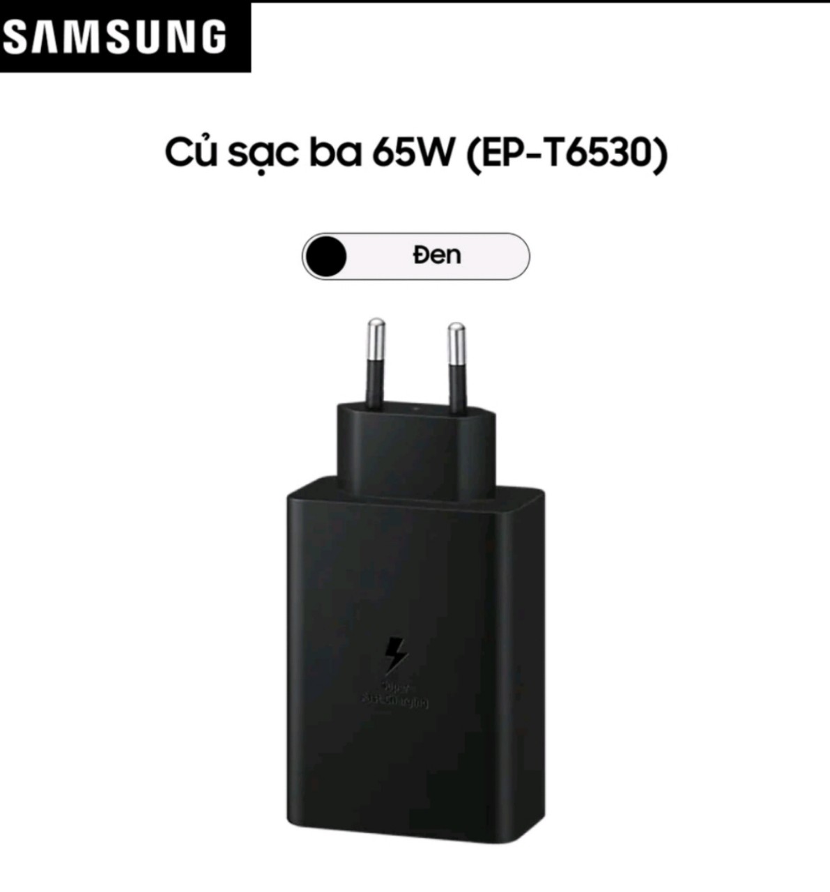 Củ Sạc Nhanh Samsung 65W EP-TA865 3 Cổng-Chính hãng