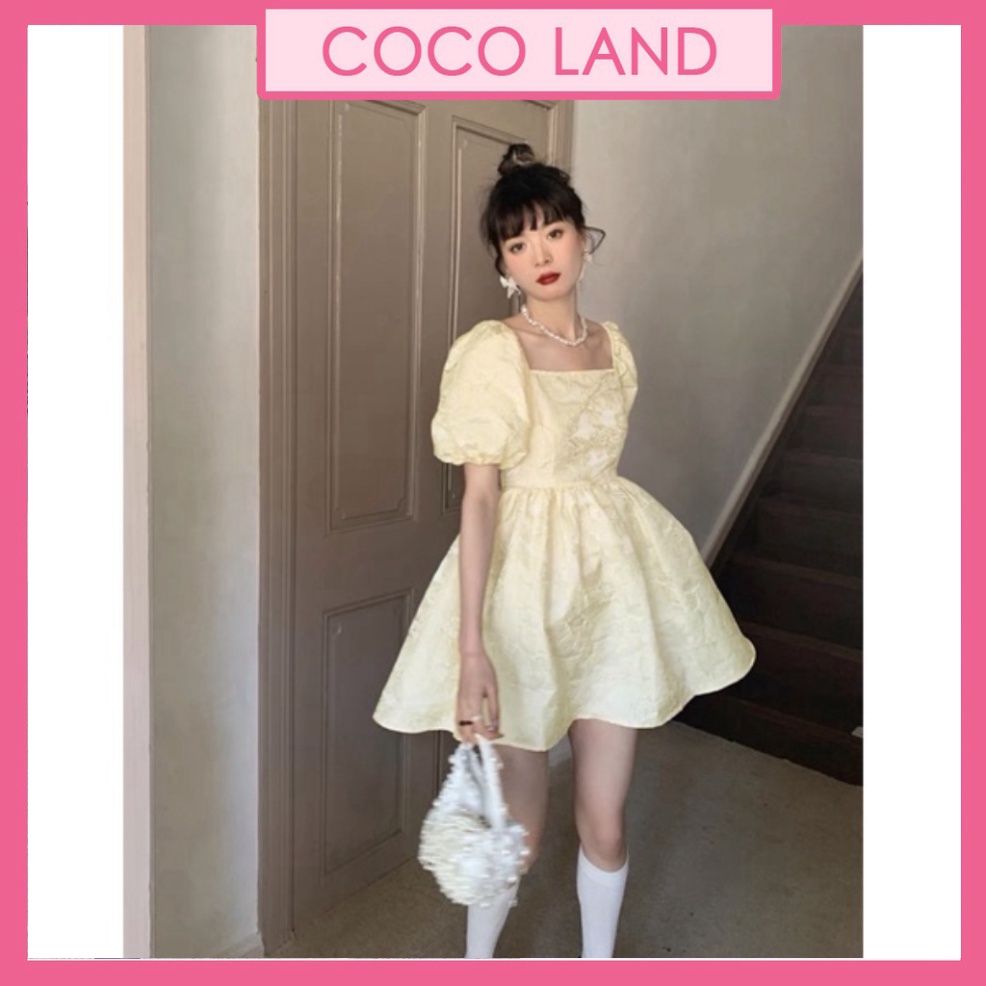 Đầm xoè bồng babydoll thắt nơ lưng quảng châu màu trắng babydoll váy xinh ulzzang - Váy mầu trắng