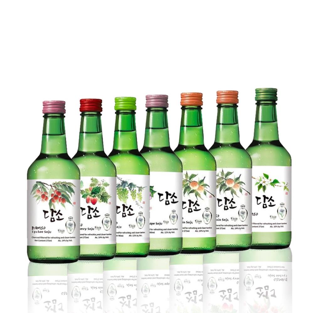 Soju Nhập khẩu Hàn Quốc DAMSO Chai 360ml nhiều vị