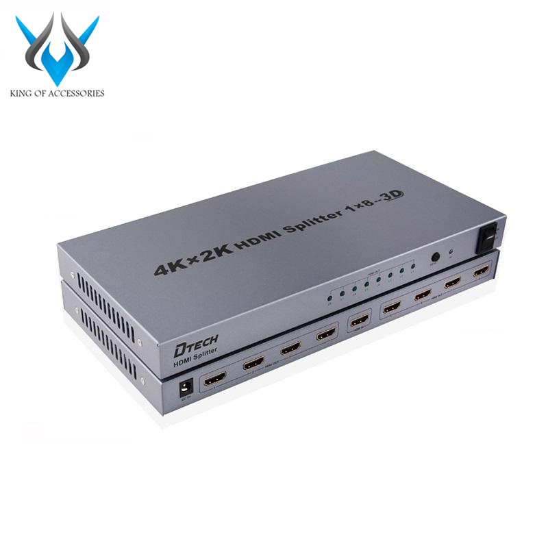 Thiết bị chia cổng hdmi từ 1 ra 8 dtech dt-7148 hỗ trợ video 2k/4k/3d - nhất tín computer