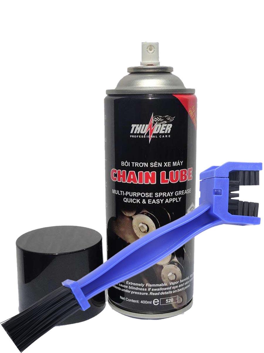 [HCM]Trọn bộ Bôi trơn sên Chain Lube + 01 Bàn chải vệ sinh sên 3 chiều đa năng.