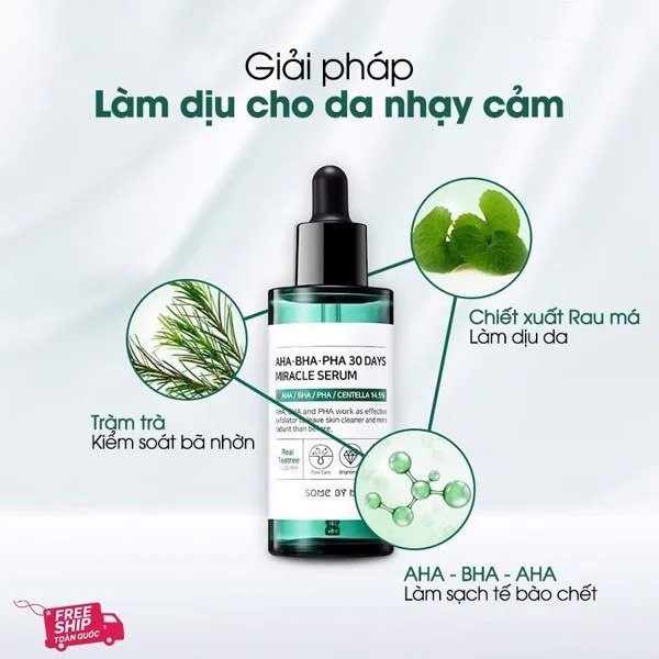 Tinh chất giảm mụn và dưỡng da some by mi aha bha pha 30 days miracle serum 50ml