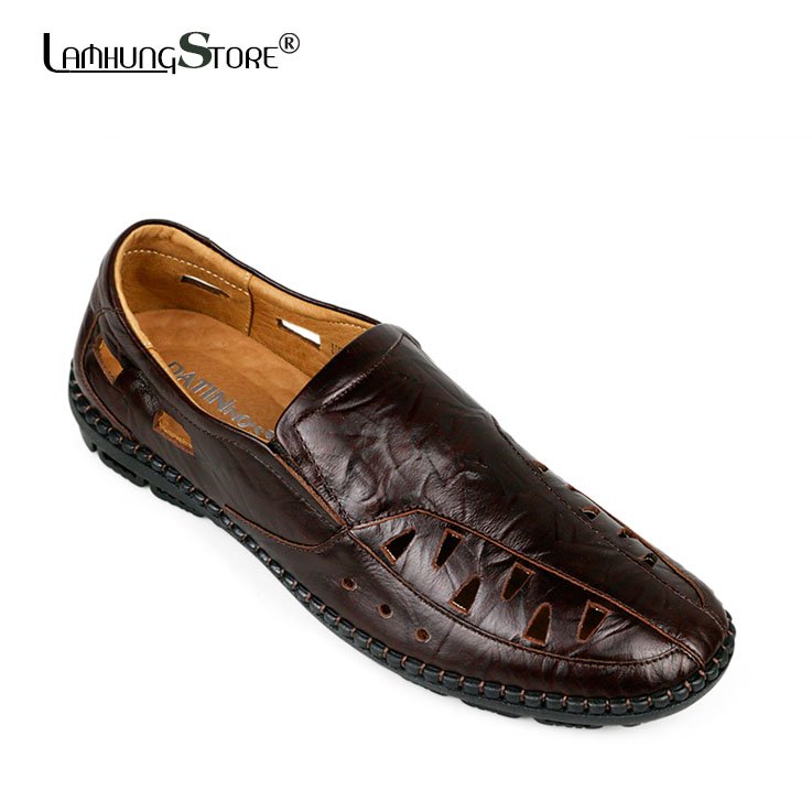 Giày Rọ Nam Da Bò Cao Cấp DATINNOS, Giày Rọ Nam Công Sở Da Thật - PG101 Đen, Nâu