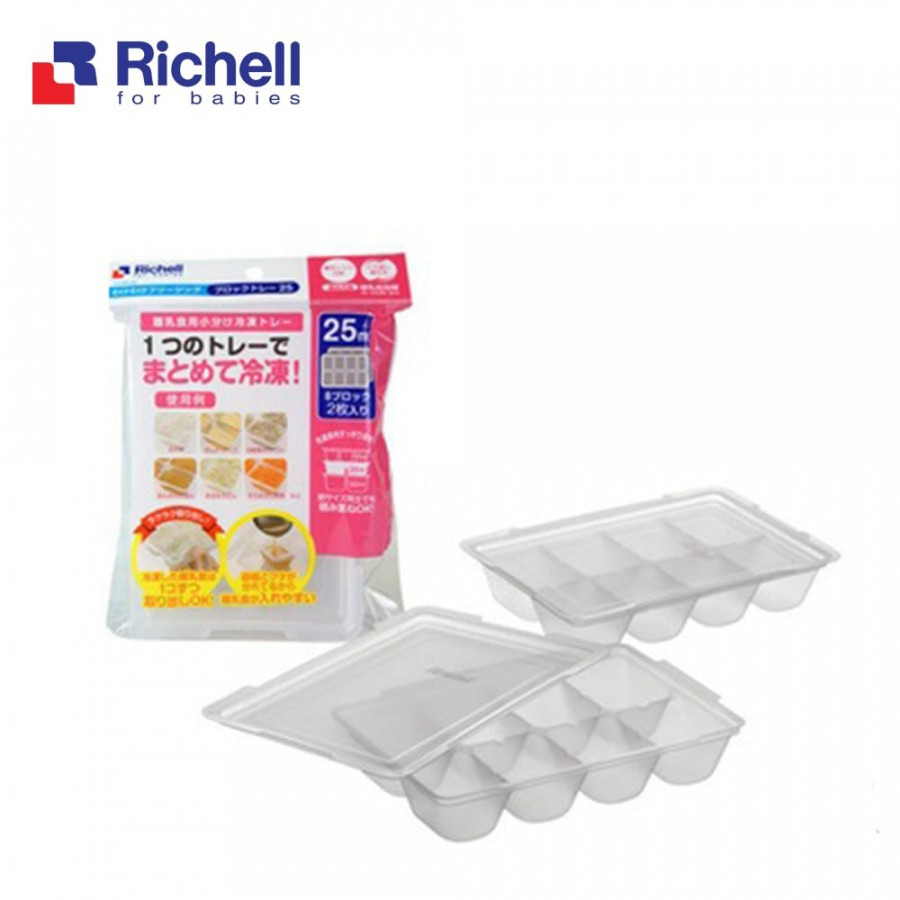 Bộ 2 khay trữ đông richell có nắp 15ml - 25ml - 50ml