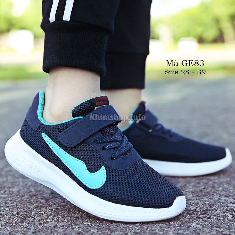 Giày thể thao bé trai 4 - 15 tuổi siêu nhẹ đàn hồi kháng khuẩn kiểu dáng thời trang GE83