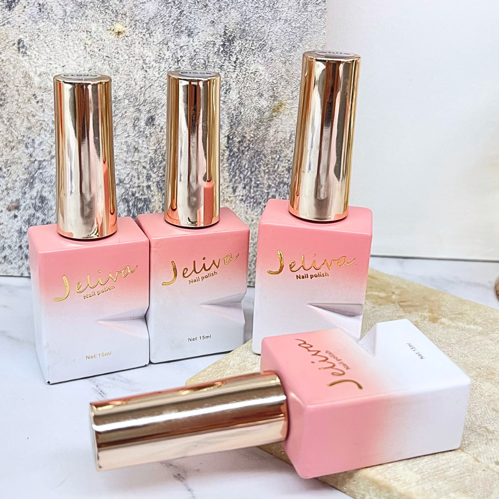 Sơn móng tay gel JELIVA trắng sữa đen trắng nước gạo 15ml