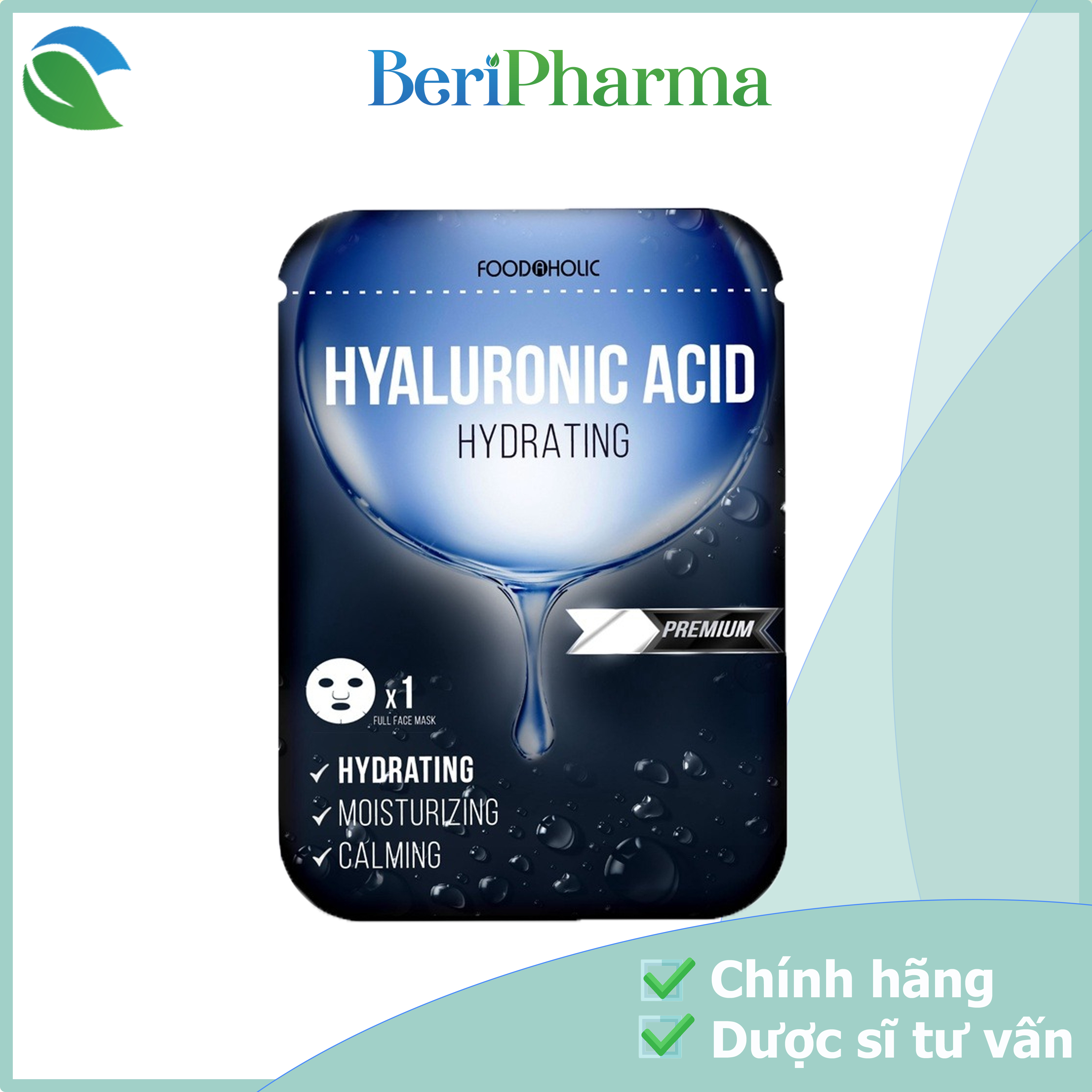 ✅[CHÍNH HÃNG] Foodaholic Mặt Nạ Tinh Chất Cấp Ẩm Hyaluronic Acid Hydrating Mask 23ml