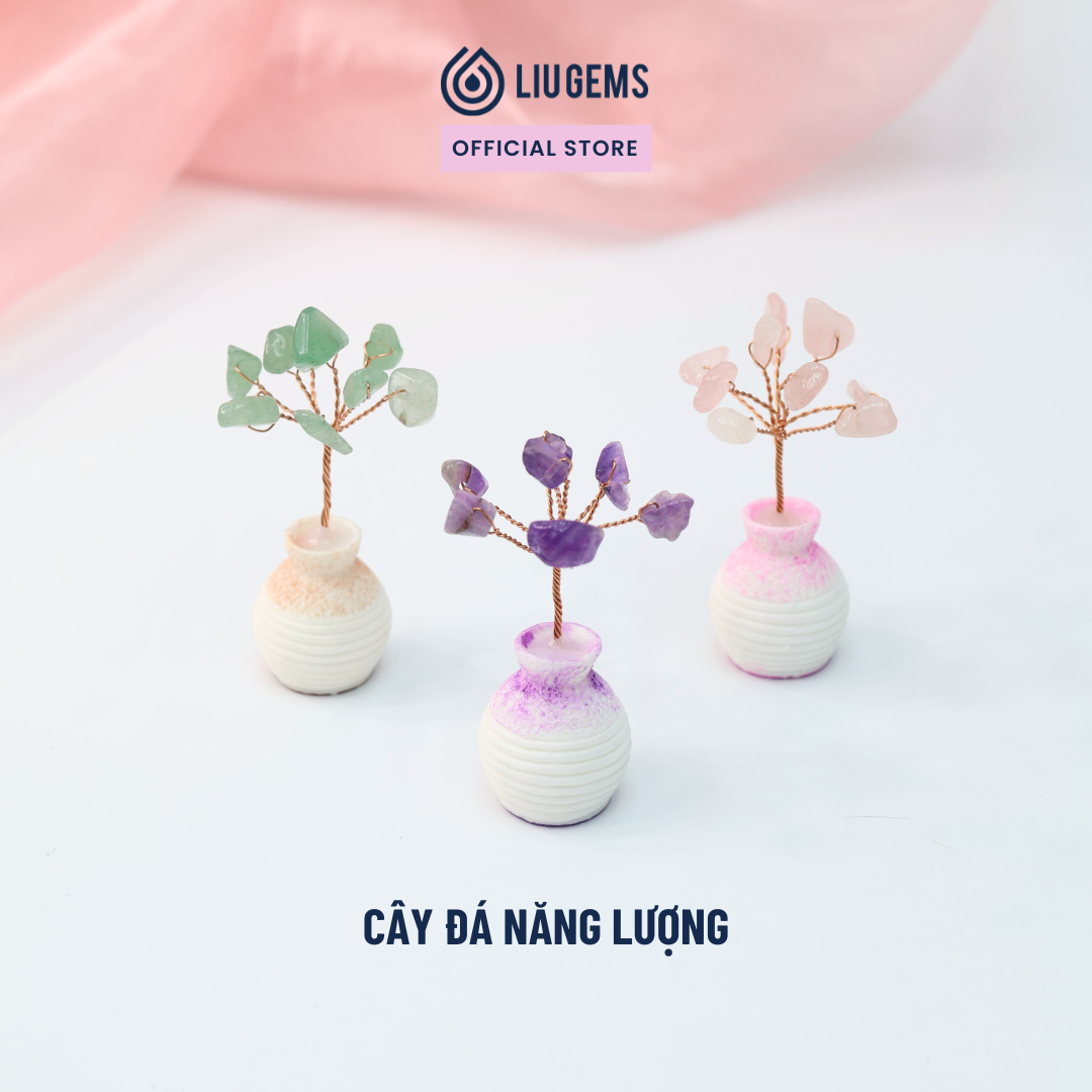 Cây Đá Năng Lượng Liugems Mix Đá Phong Thủy Nhiều Ý Nghĩa Tích Cực Trang Trí Bàn Học Bàn Làm Việc PK22