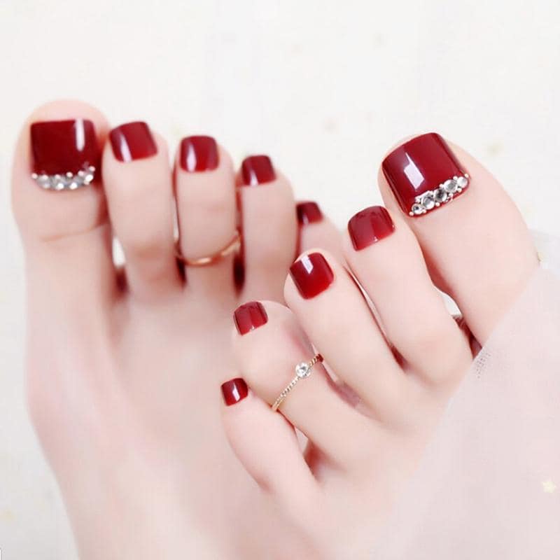 Hộp 24 Móng chân giả , nail giả , móng giả C8 (kèm keo dán)