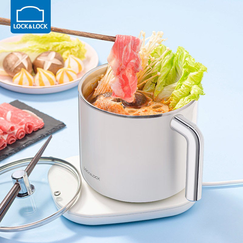 Nồi điện đa năng lock&lock màu trắng ejc141, dung tích lớn 1.5l, bảo hành 12 tháng