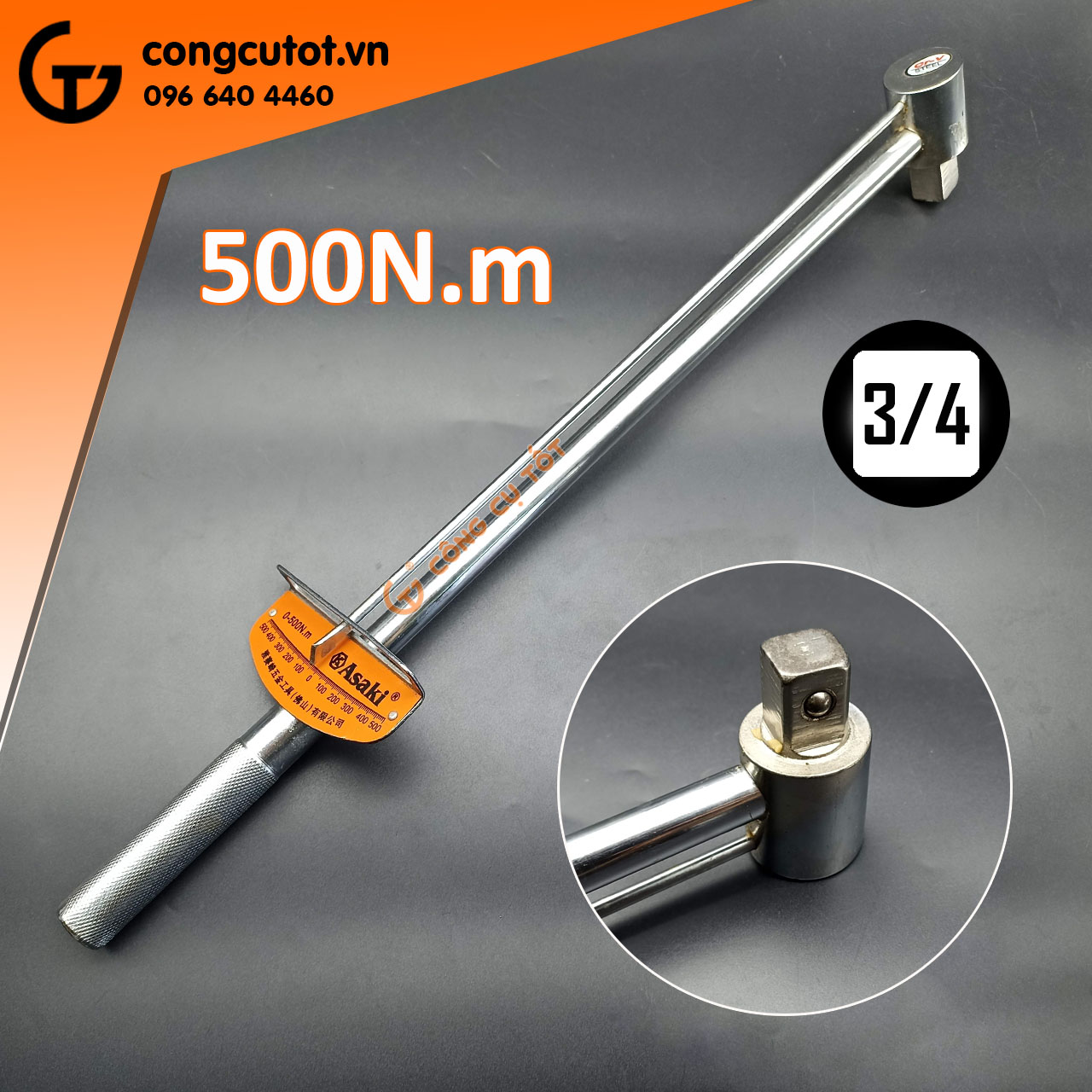 Cần siết lực 500nm asaki ak-6500 3/4 inch
