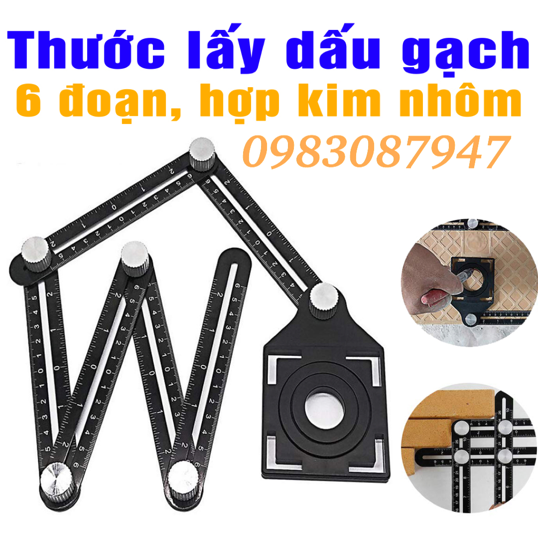 Thước đánh dấu khoan cắt gạch đa năng