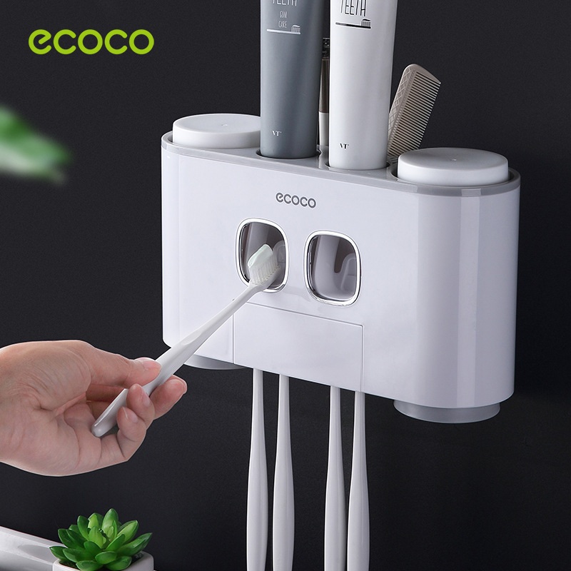 Hộp đựng kem đánh răng kèm 4 cốc ecoco