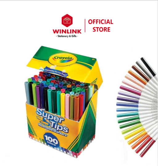 Bộ bút Crayola viết nét thanh nét đậm 100 màu chính hãng
