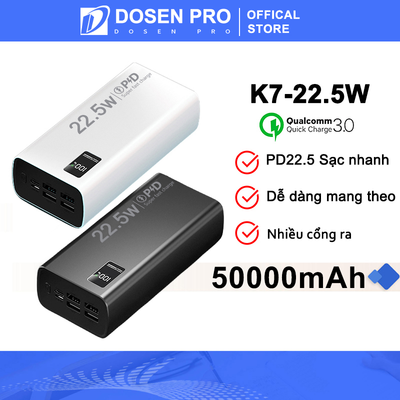 Sạc dự phòng Power bank PD22.5W 10000MAH 30000mah 50000mAh pin dự phòng màn hình Led tích hợp tích hợp Tương thích với Type-C, Micro,iPhone