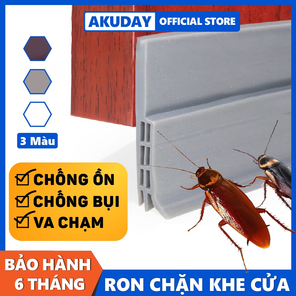 Ron chặn khe hở cửa loại 3 lớp dày 5mm dài 1 mét nẹp dán đáy cửa chống côn trùng khói bụi tiếng ồn giữ nhiệt điều hòa cách âm