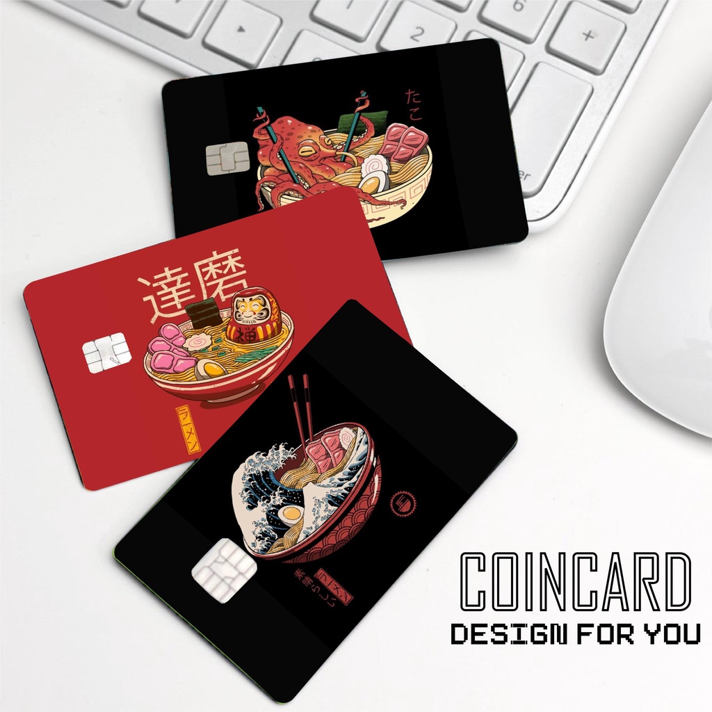 "japanese ramen"( ️ decal dán thẻ atm, debit, thẻ từ, thẻ chung cư, bảo vệ thẻ) |coincard