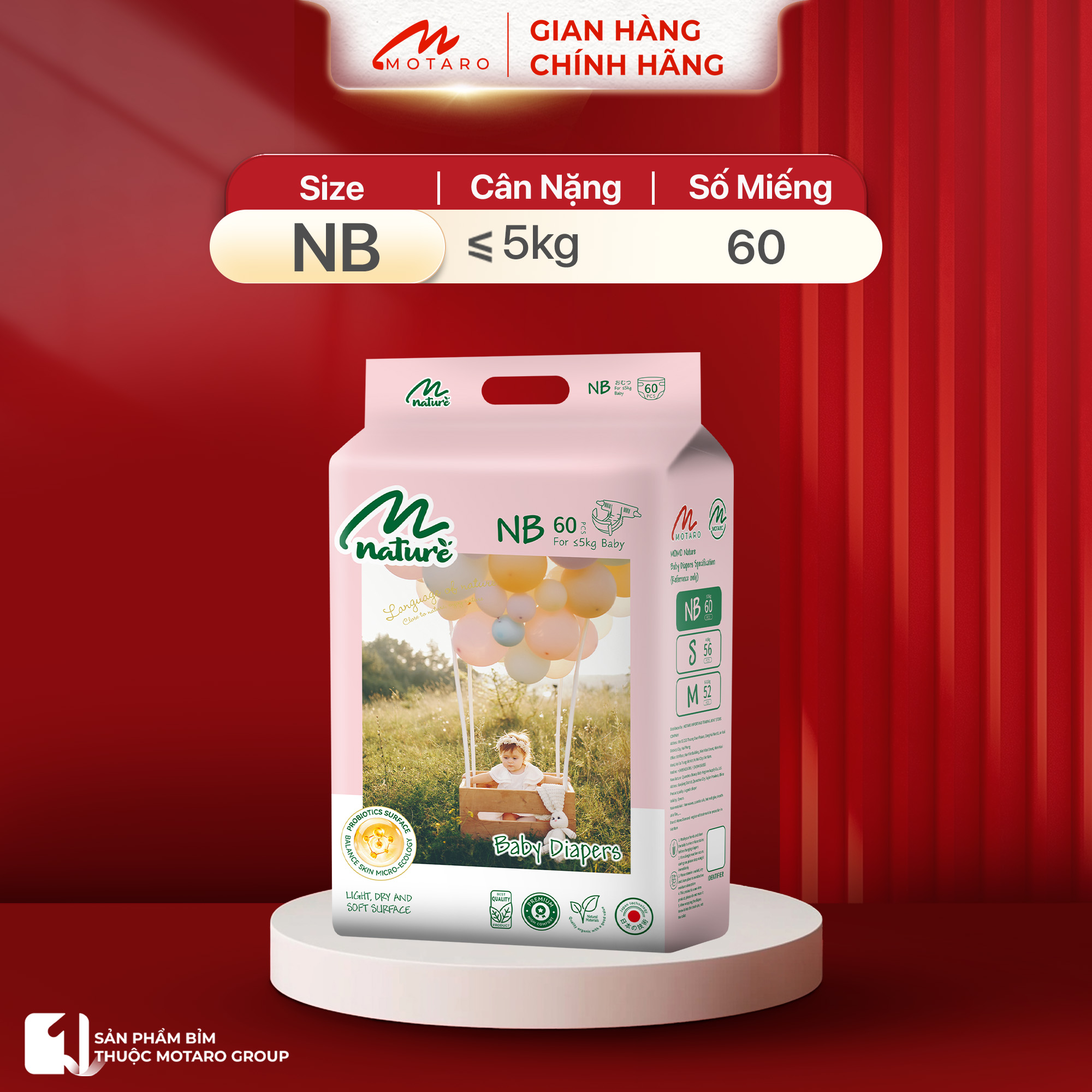 Combo of 2 Packs of Genuine Momo Diamond Nature Diapers/Diapers, Soft and Safe for Babies - 6