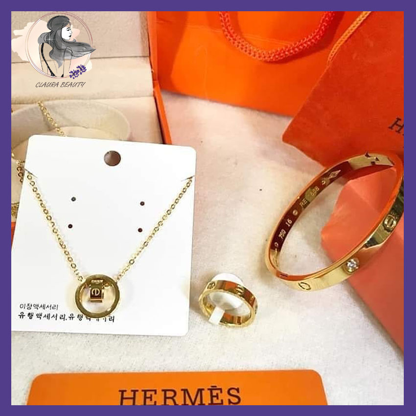 [HCM]DÂY CHUYỀN TINTAN MẠ VÀNG 18K HÀNG SIÊU CẤP MẶT ĐÔI NHẪN TÌNH YÊU VĨNH CỬU - CLAURA BEAUTY