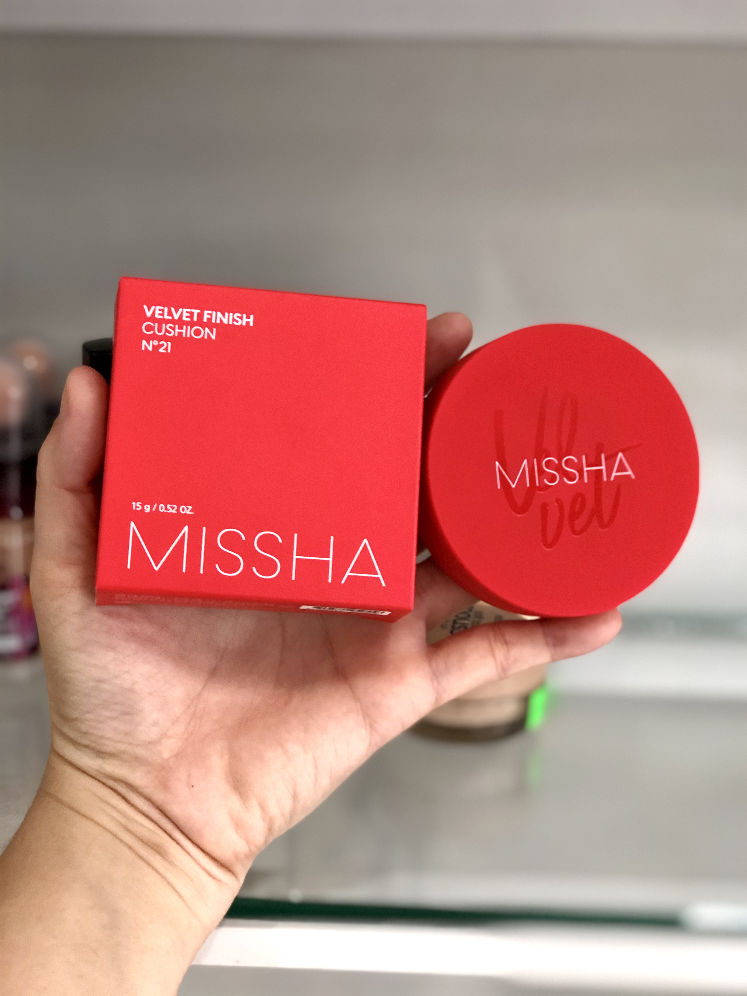 PHẤN NƯỚC ( CUSHION) MISSHA VELVET FINISH 15G ( HỘP MÀU ĐỎ) - Có lựa chọn