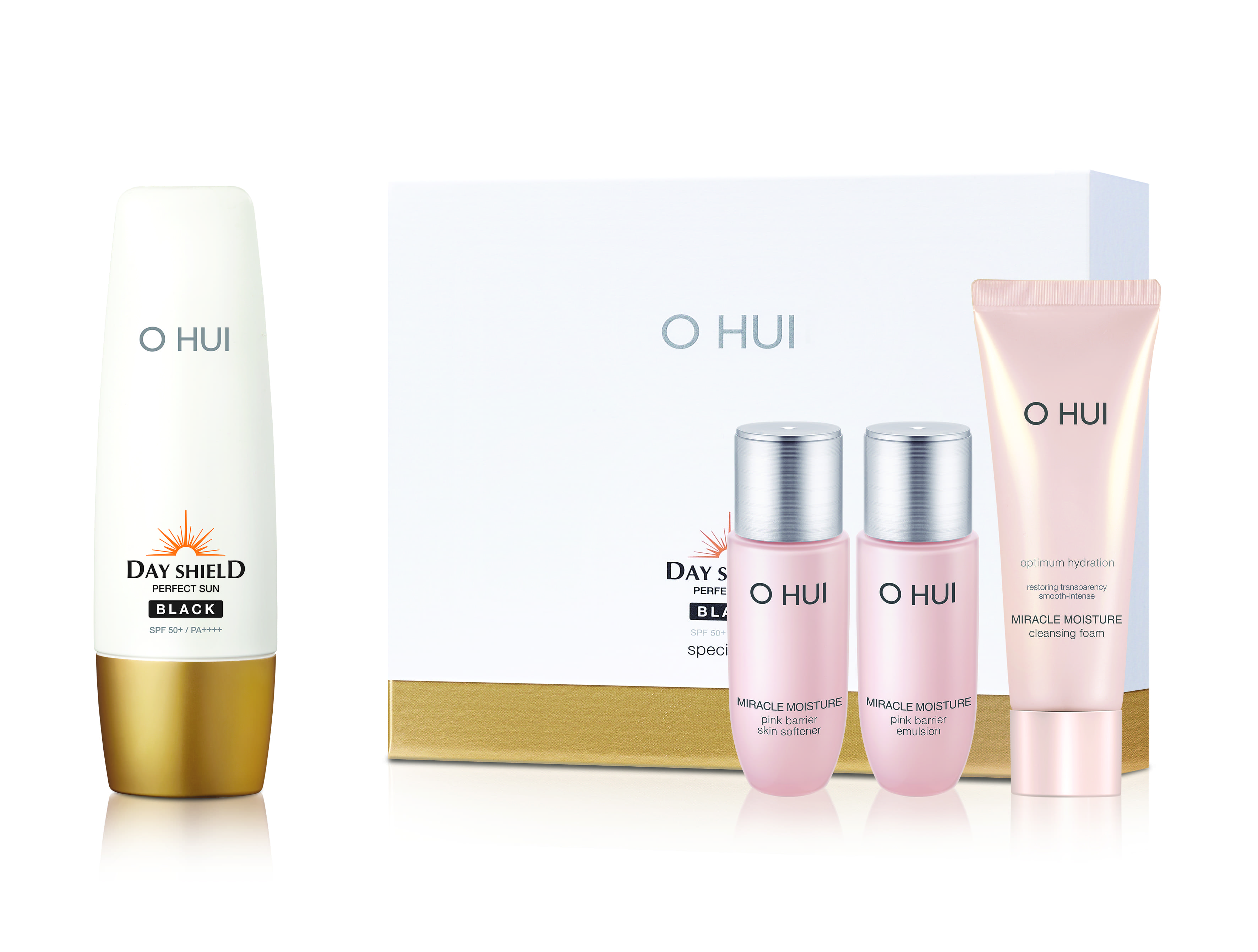 Bộ kem chống nắng ohui ds perfect sun black set