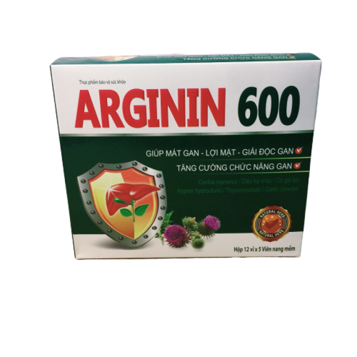 Viên uống bổ gan ARGININ 600 - Giúp tăng cường chức năng gan , bảo vệ gan , gan nhiễm mỡ - hộp 60 viên - nguyên liệu nhập khẩu từ mỹ