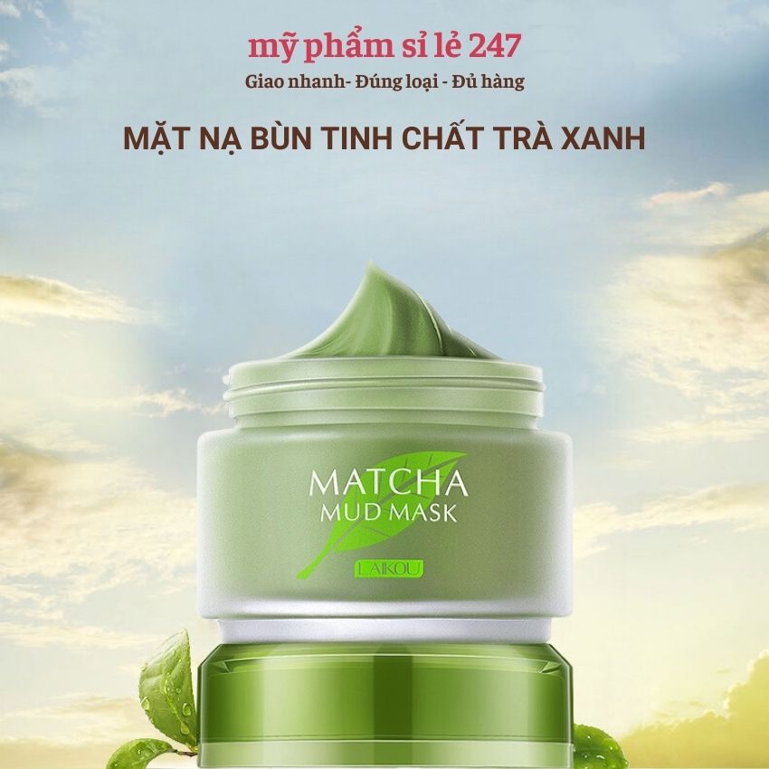 mặt nạ bùn trà xanh Laikou 85g mặt nạ đất sét cho da dầu mụn se khít lỗ chân lông, dưỡng ẩm cho da khô Myphamsile247 La120