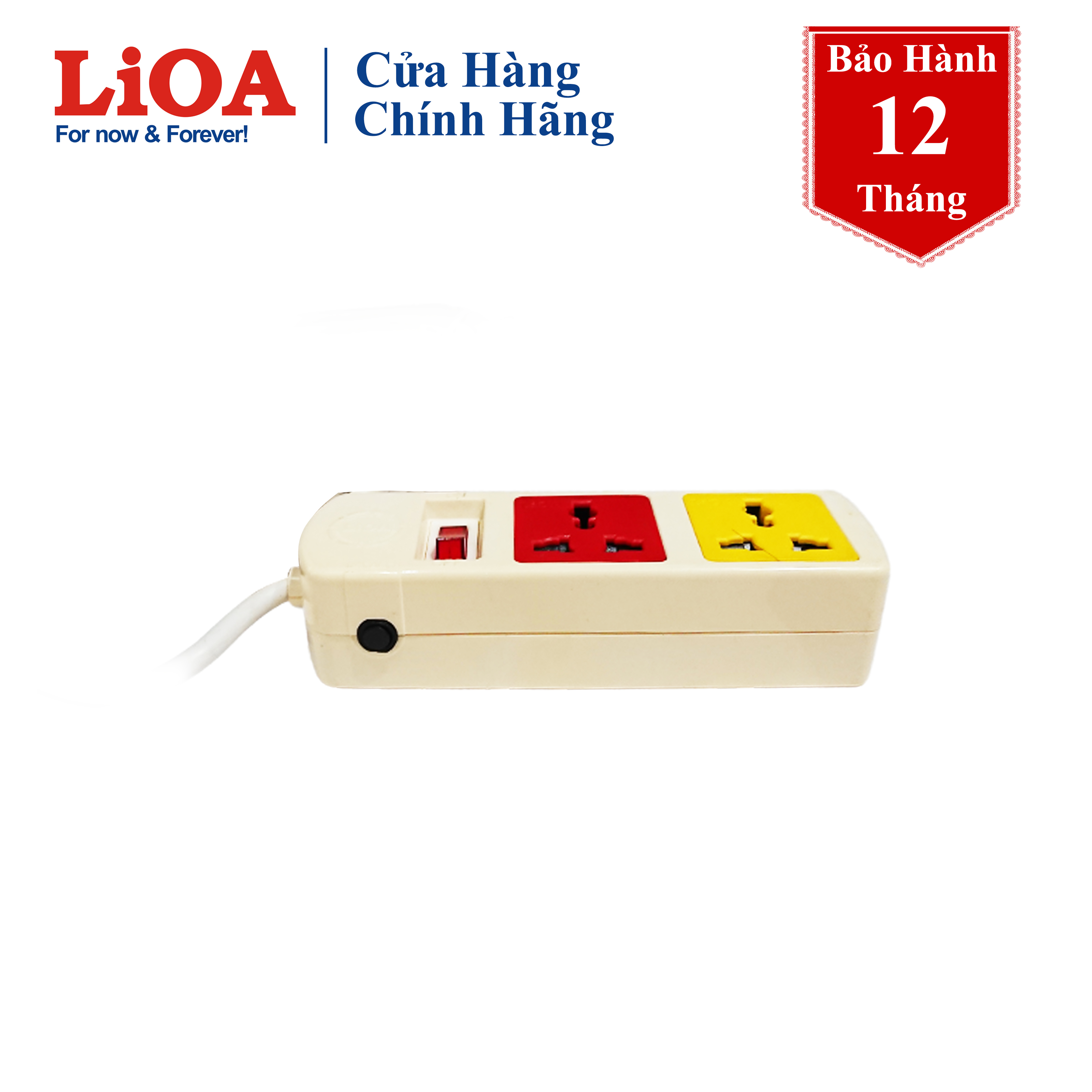 Ổ cắm điện lioa 2 ổ cắm, 5 mét, công suất 10a 2th52w-10a