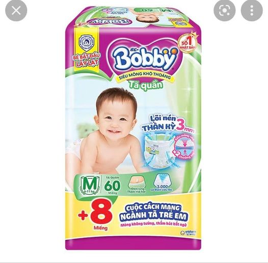 Tã quần bobby trà xanh m60/l52/xl46/xxl44