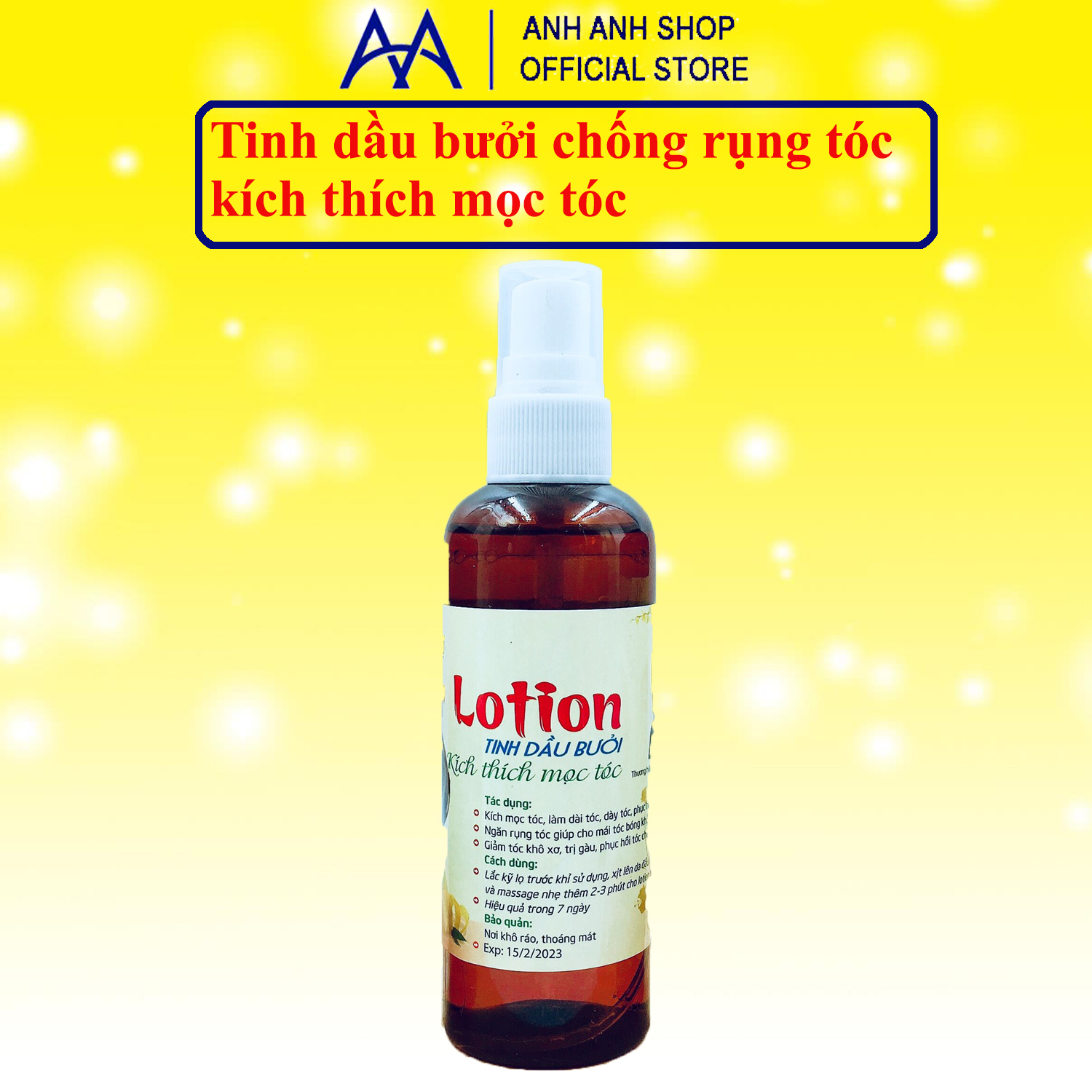 Tinh dầu bưởi kích thích mọc tóc Hair Lotion 100ml ANH ANH SHOP
