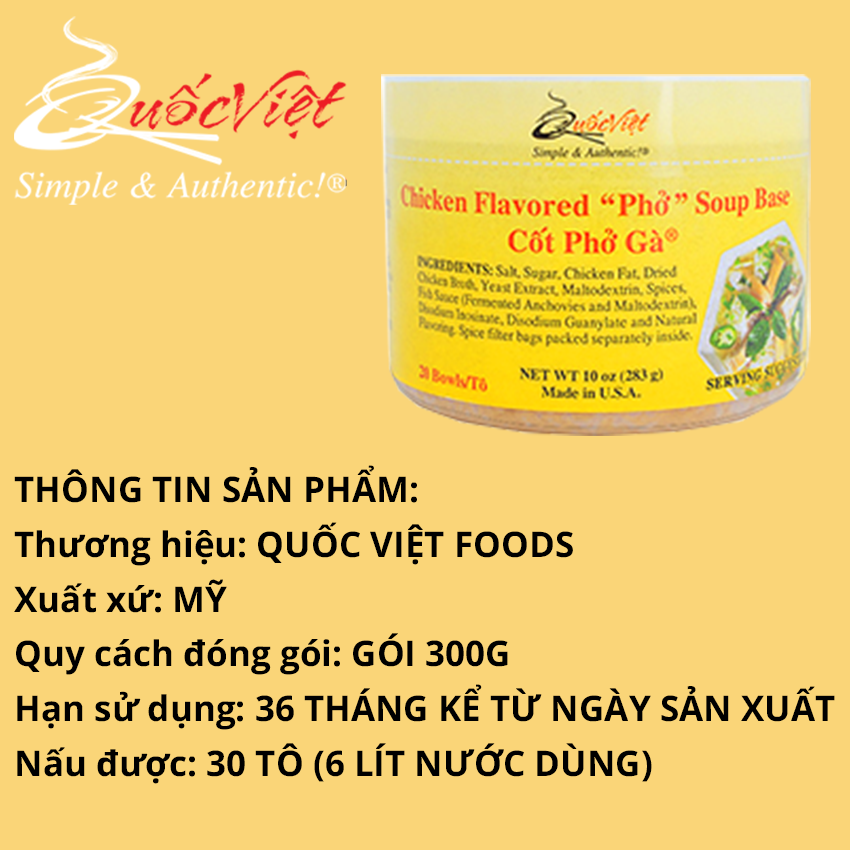 Gia vị nấu phở gà chuẩn vị Cốt Quốc Việt 300g - Date T9/2024