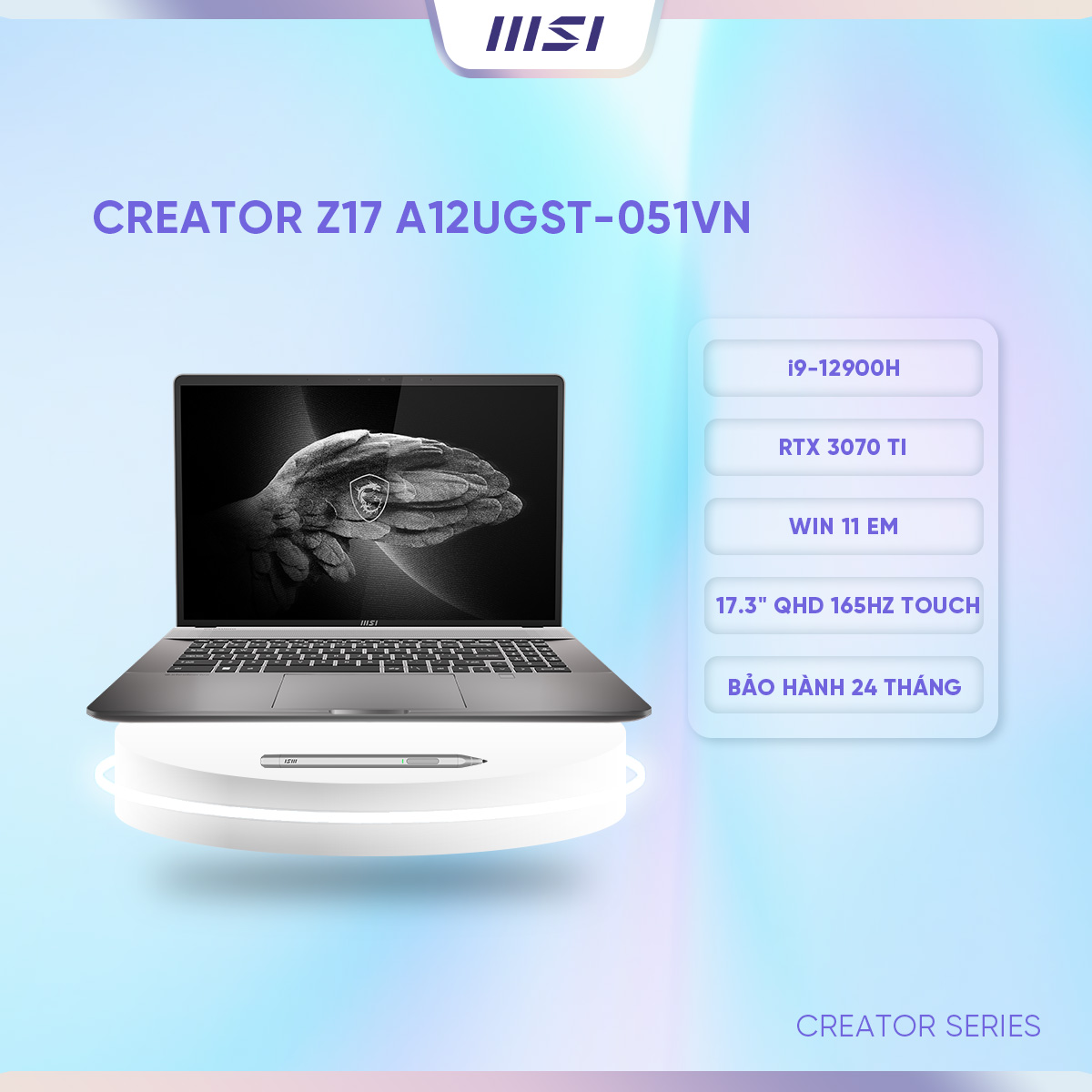 MSI Laptop Thiết kế Creator Z17 A12UGST-051VN i9