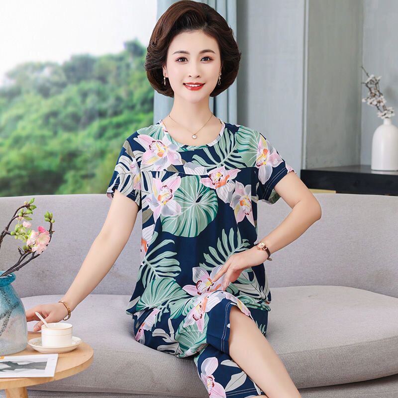 Bô mặc nhà nữ trung niên- đồ bộ trung niên nữ- bộ lanh quảng châu