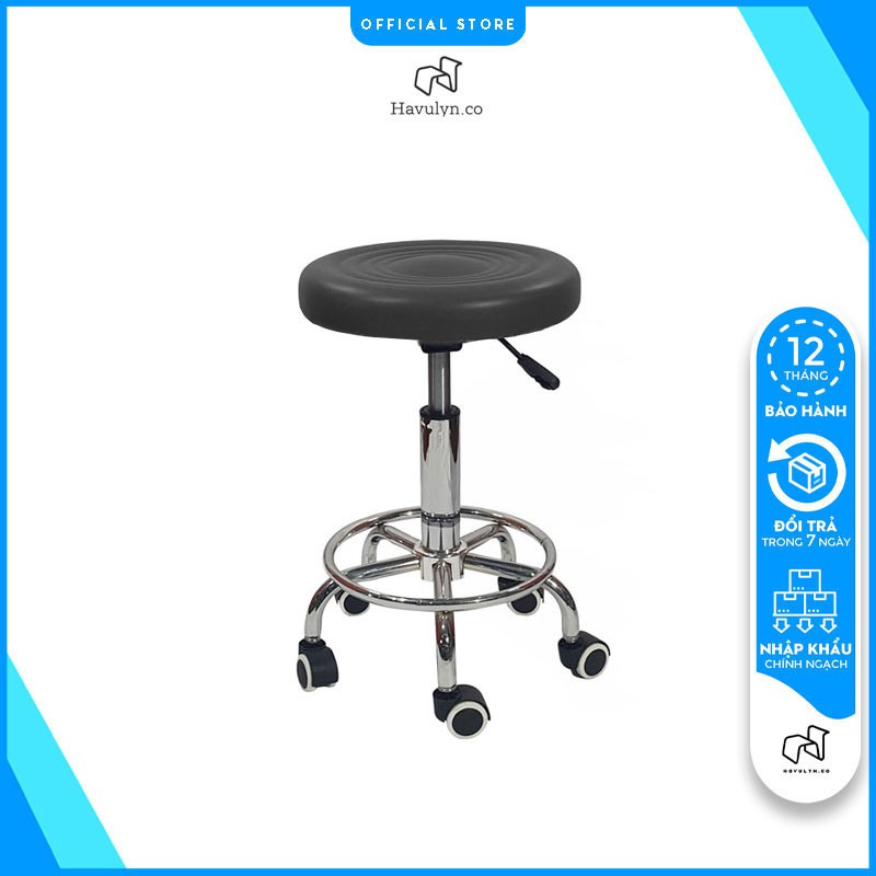 [TẶNG 20K]Ghế Spa Xoay 360 Độ Không Tựa Inox Cao Cấp, Ghế Đẩu Tròn Makeup Gội Đầu Có Bánh Xe Di Chuyển Tiện Lợi HAVULY -X01: GHẾ HỌC VIÊN, GHẾ ĐÔN SPA