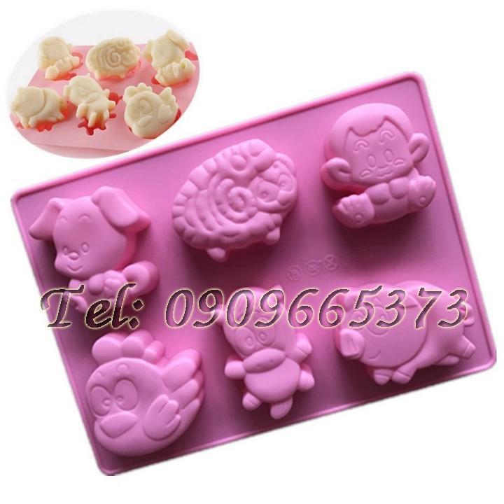 Khuôn silicon 12 con giáp cung hoàng đạo - điện thoại: 0909665373