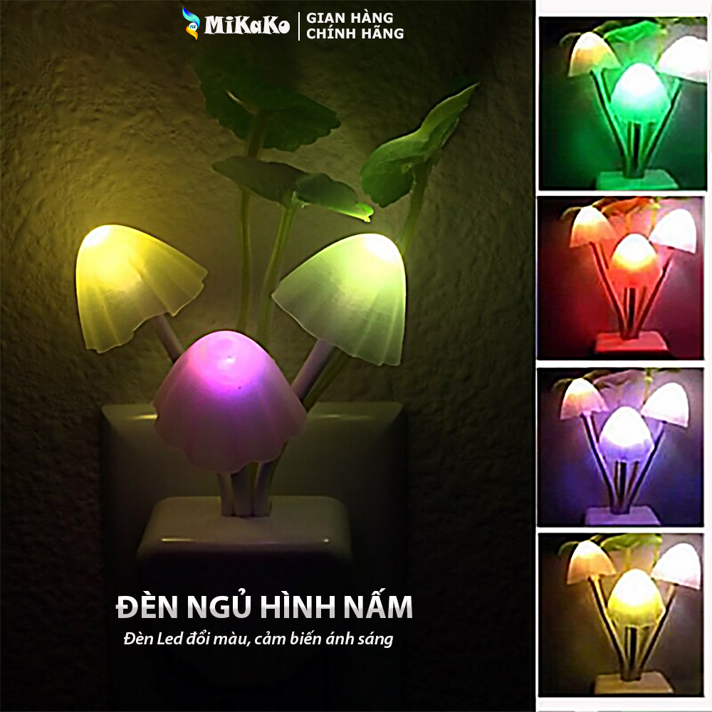 Đèn Ngủ Led Hình Nấm MiKaKo Cảm Ứng Ánh Sáng. Đèn Ngủ Hình Nấm Avatar Đèn Led Đổi Màu. đèn ngủ, đèn led trang trí