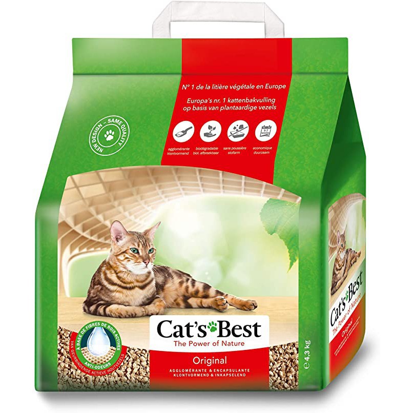 Cát vệ sinh hữu cơ Cat's best Original 10L (4.3kg) - Lót chuồng cho hamster, cát vệ sinh cho mèo