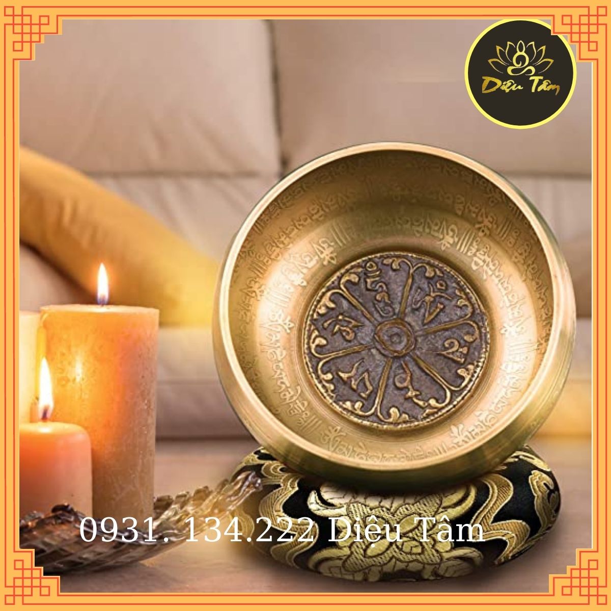 Chuông xoay Nepal thủ công Tây Tạng khắc chú cổ Nelpal Bát Thiền Tây Tạng 12,5cm