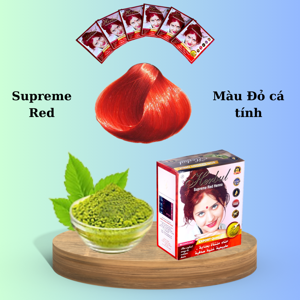 Thuốc nhuộm tóc thảo dược Herbul màu đỏ cá tính (Supreme Red) - Hàng chính hãng